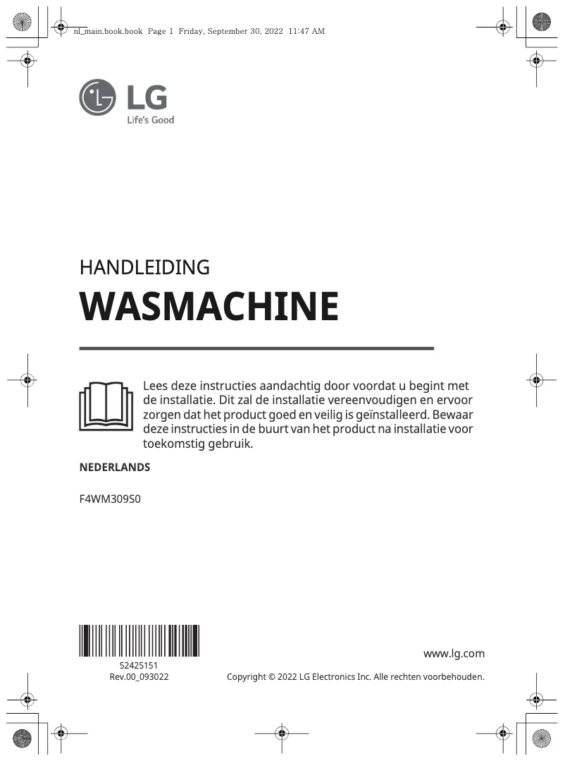 Imagen de la primera página del manual del dispositivo F4WM309S0