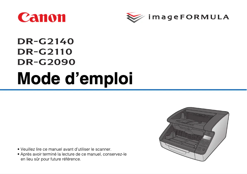Página 1 del manual Manual de usuario Canon imageFORMULA DR-G2110