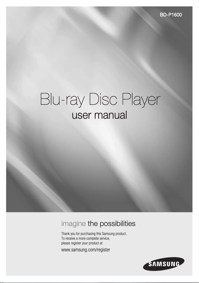 Imagen de la primera página del manual del dispositivo BD-P1600A