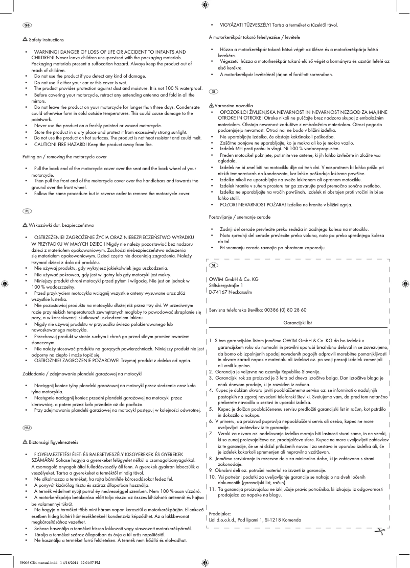 Imagen de la primera página del manual del dispositivo IAN 59006