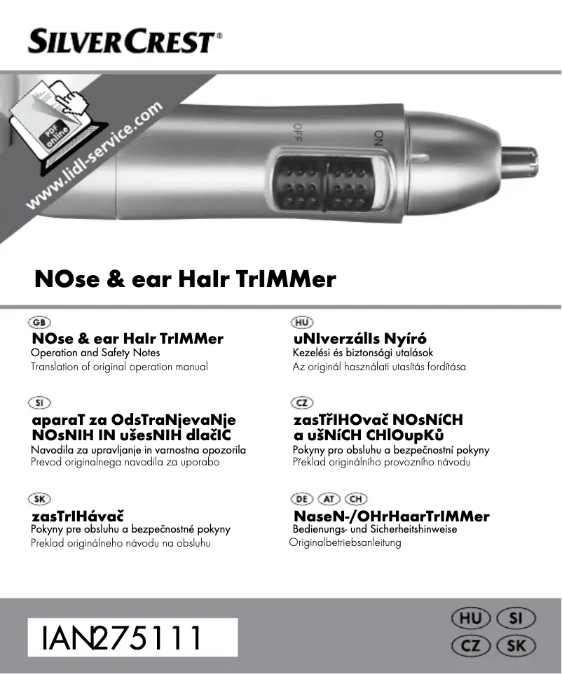 Página 1 del manual Manual de usuario SilverCrest IAN 275111