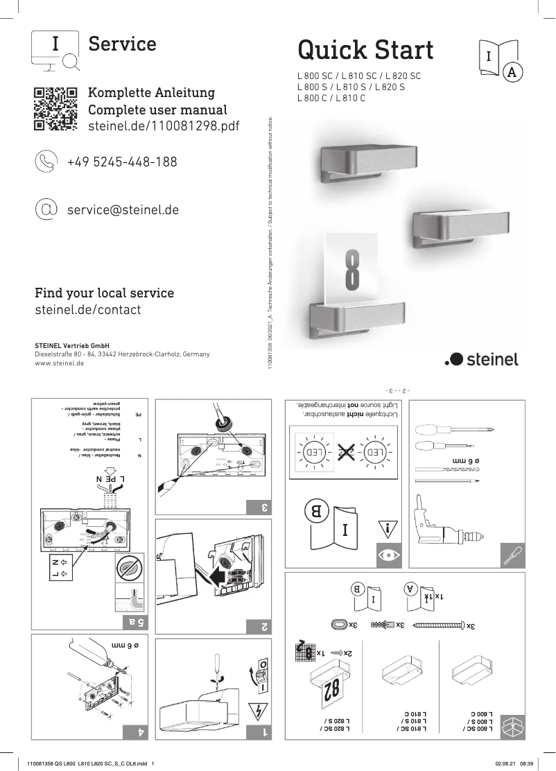 Imagen de la primera página del manual del dispositivo L 820 SC