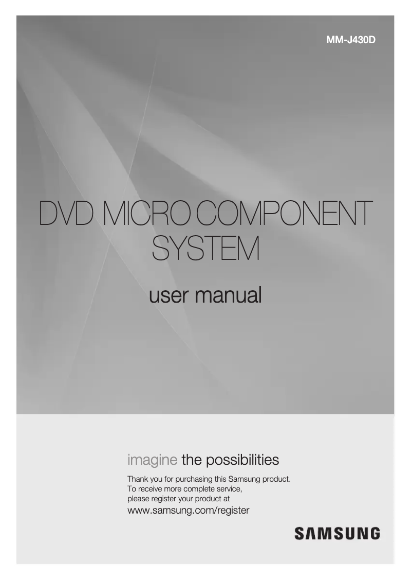 Página 1 del manual Manual de usuario Samsung MM-J430D