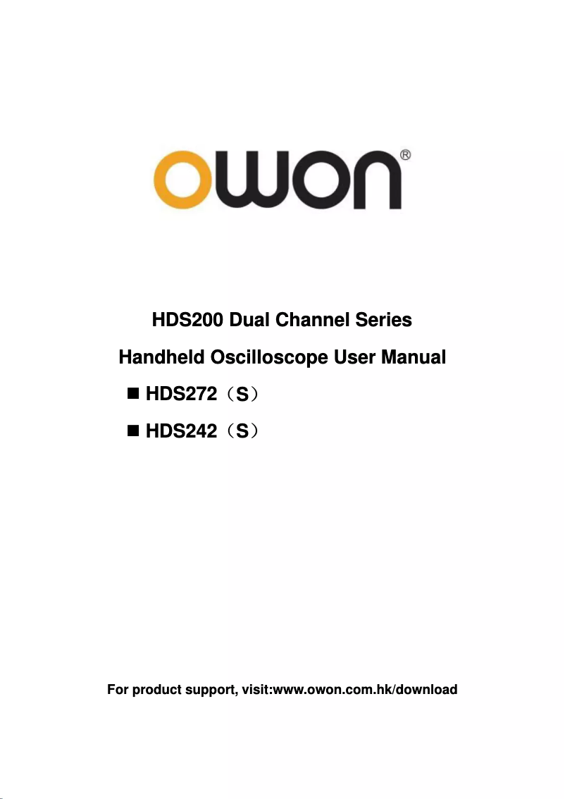 Imagen de la primera página del manual del dispositivo HDS272