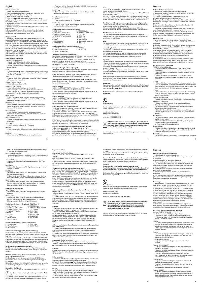 Página nº 1 - Manual de usuario Braun BNC013