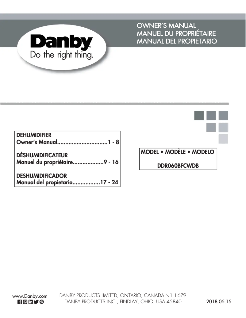 Página nº 1 - Manual de usuario Danby DDR060BFCWDB