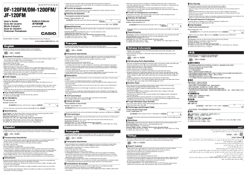 Página 1 del manual Manual de usuario Casio DM-1200FM