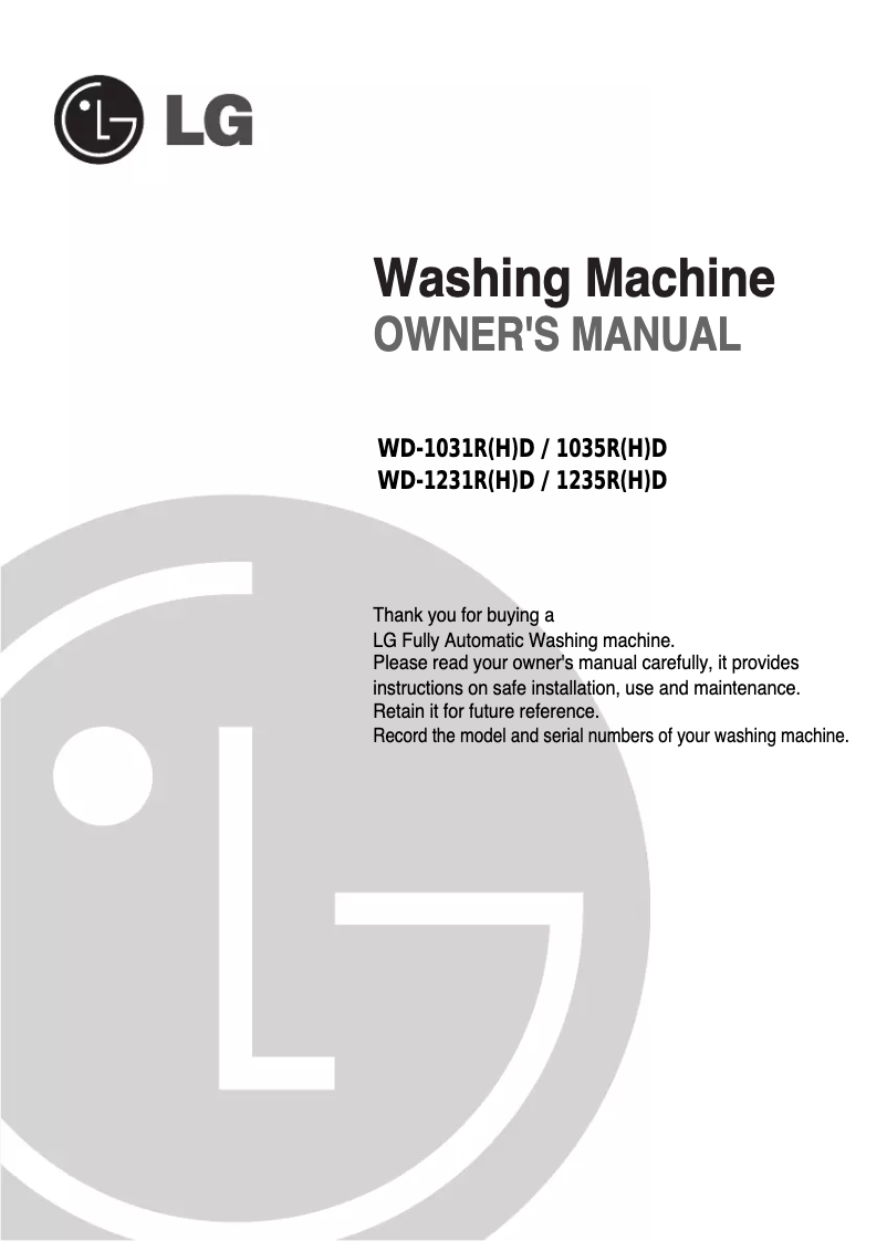 Imagen de la primera página del manual del dispositivo WDS1031RD