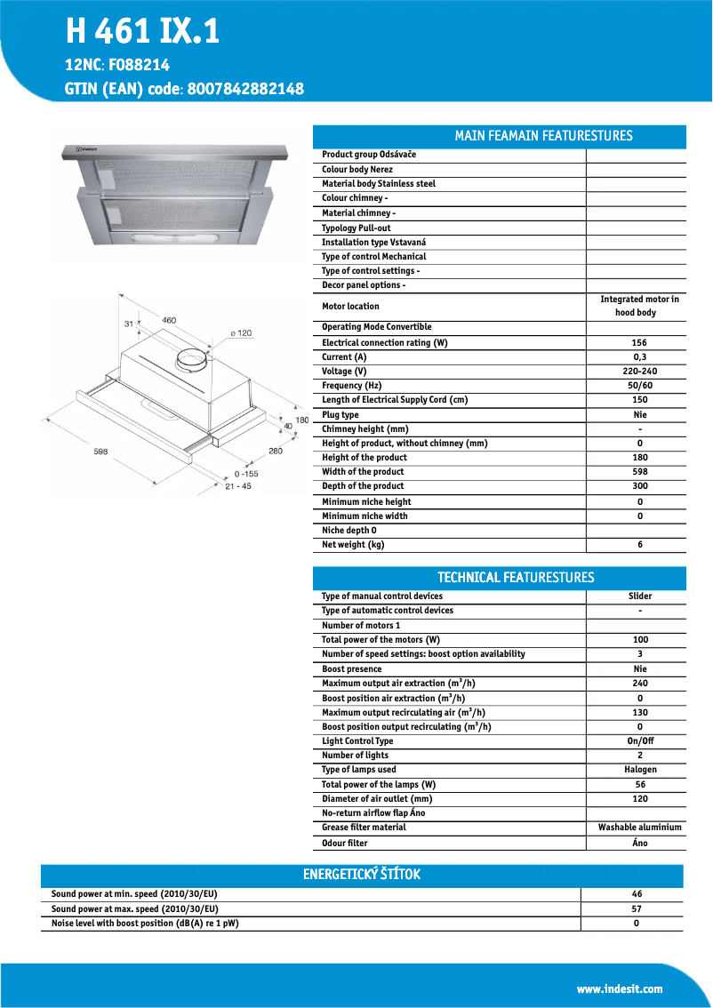 Imagen de la primera página del manual del dispositivo H 461 IX.1