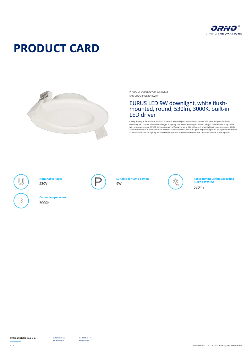 Imagen de la primera página del manual del dispositivo AD-OD-6050WLX3