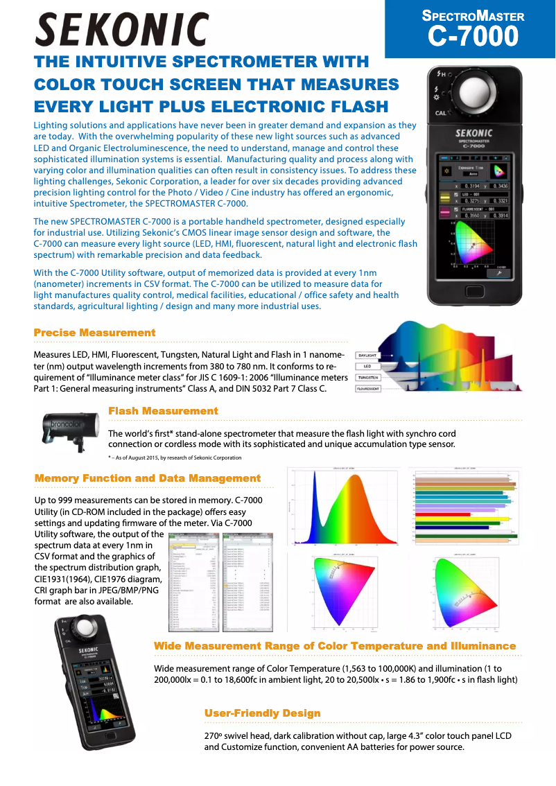 Imagen de la primera página del manual del dispositivo SpectroMaster C-7000
