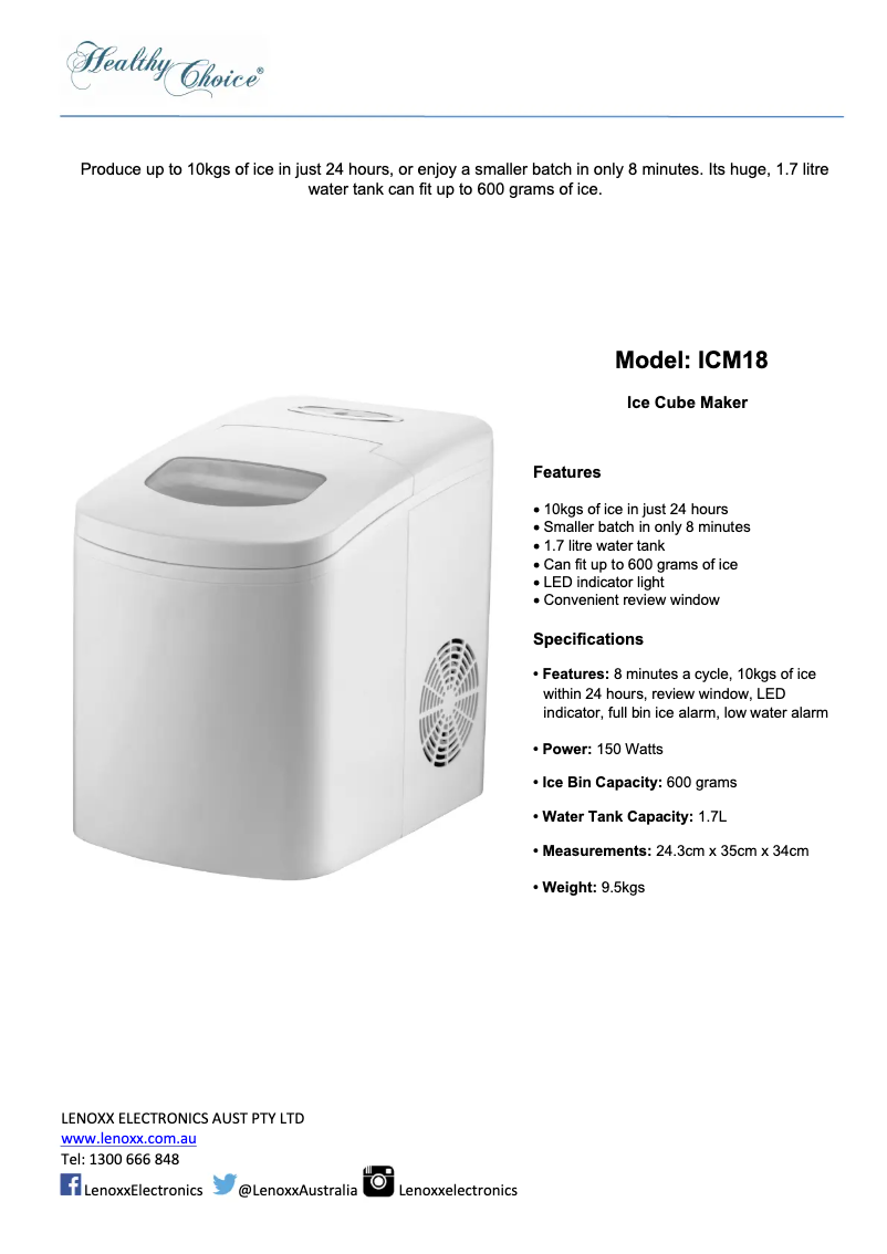 Imagen de la primera página del manual del dispositivo ICM18