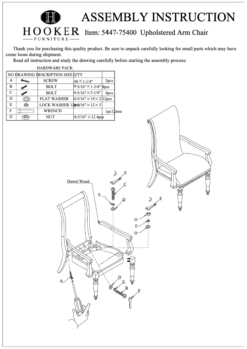 Imagen de la primera página del manual del dispositivo 5447-75400