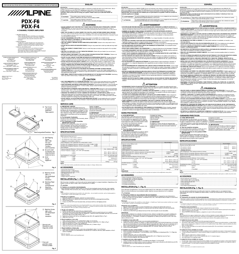 Imagen de la primera página del manual del dispositivo PDX-F6