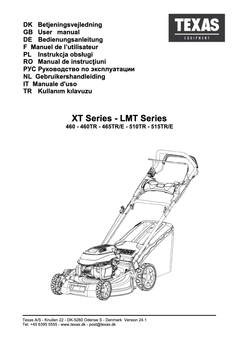 Imagen de la primera página del manual del dispositivo XT 510TR