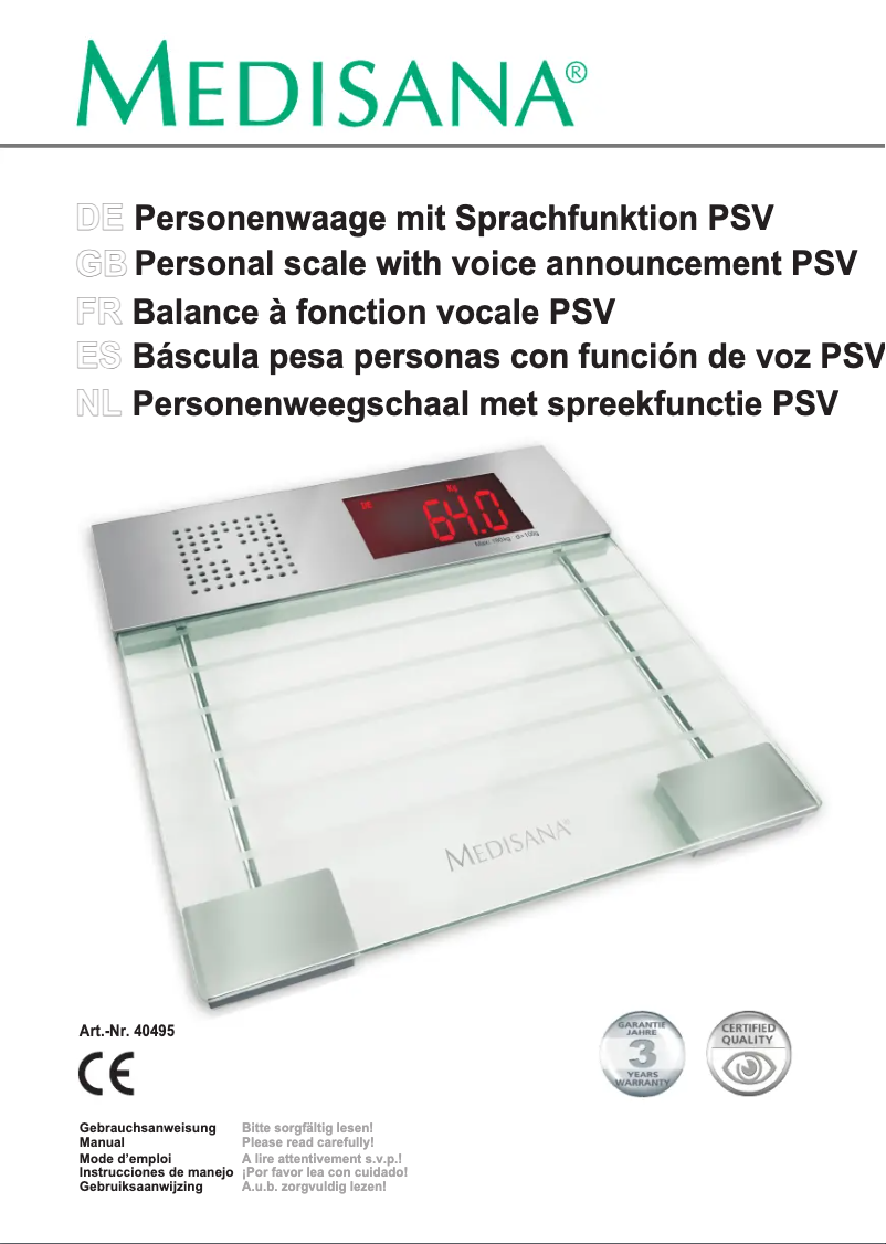 Imagen de la primera página del manual del dispositivo PSV