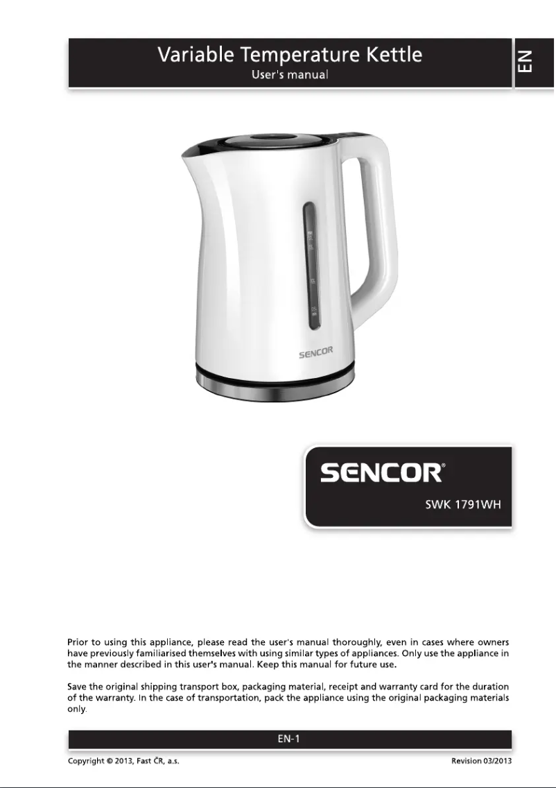 Imagen de la primera página del manual del dispositivo SWK 1791WH