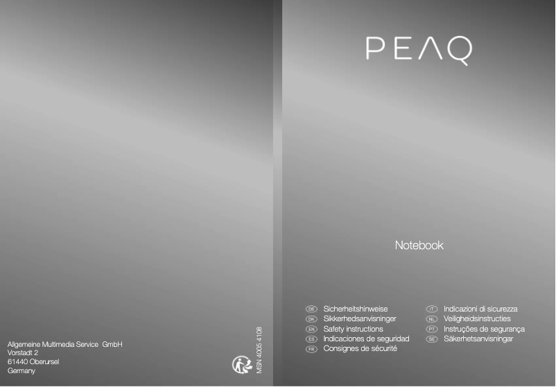 Imagen de la primera página del manual del dispositivo PNB S1015