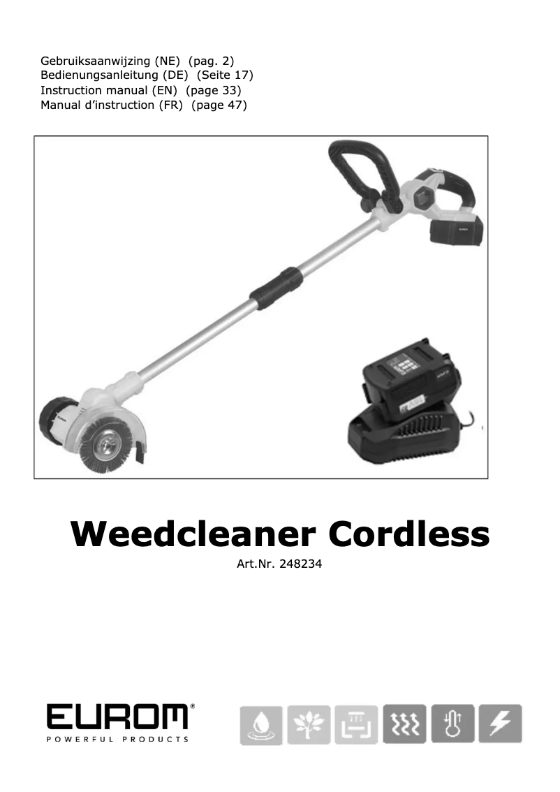 Imagen de la primera página del manual del dispositivo Weedcleaner