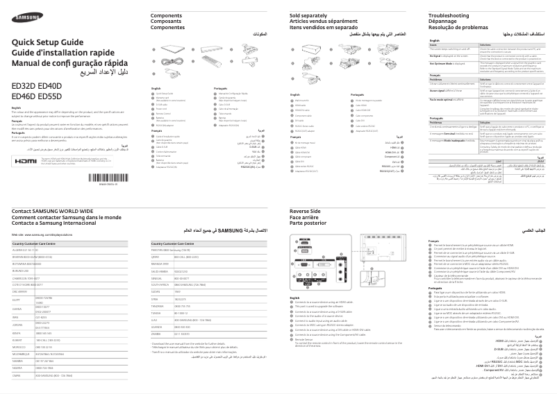 Imagen de la primera página del manual del dispositivo ED55D