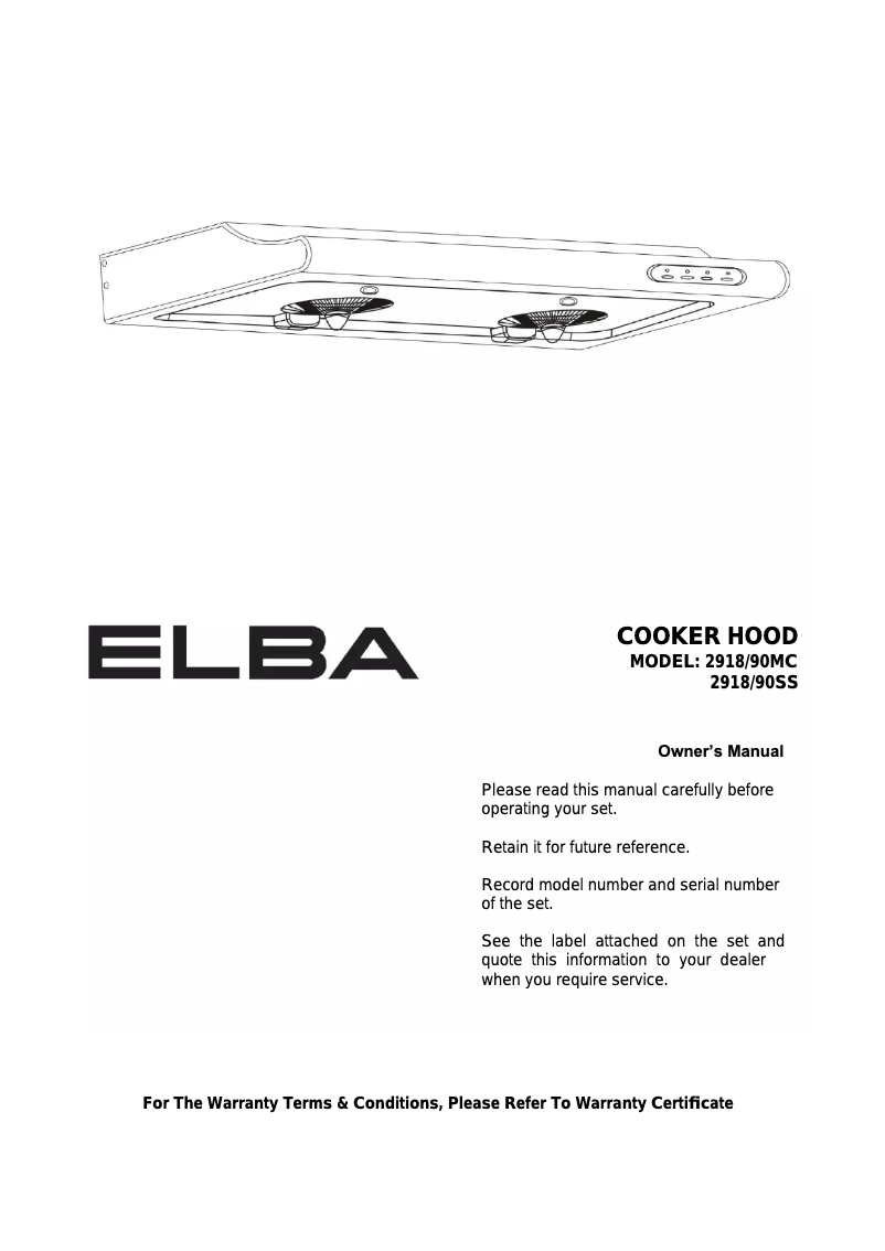 Página 1 del manual Manual de usuario Elba 2918/90 MC