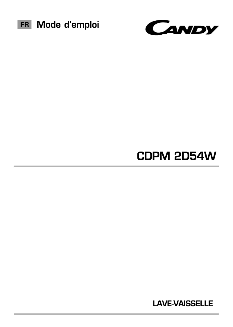 Imagen de la primera página del manual del dispositivo CDPM 2D54W-47