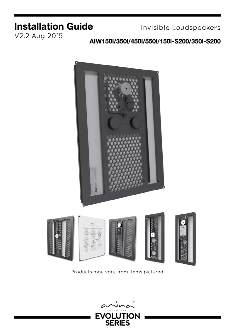 Imagen de la primera página del manual del dispositivo Evolution AIW350iN loudspeaker
