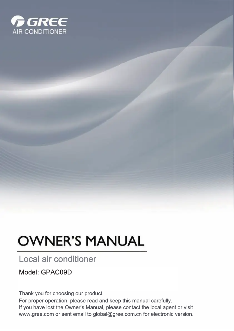 Imagen de la primera página del manual del dispositivo GPAC09D