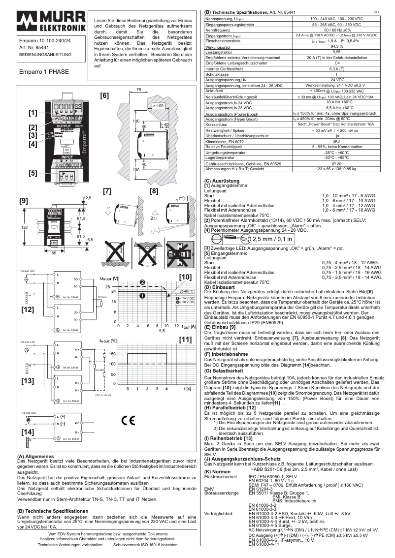 Imagen de la primera página del manual del dispositivo Emparro 10-100-240/24