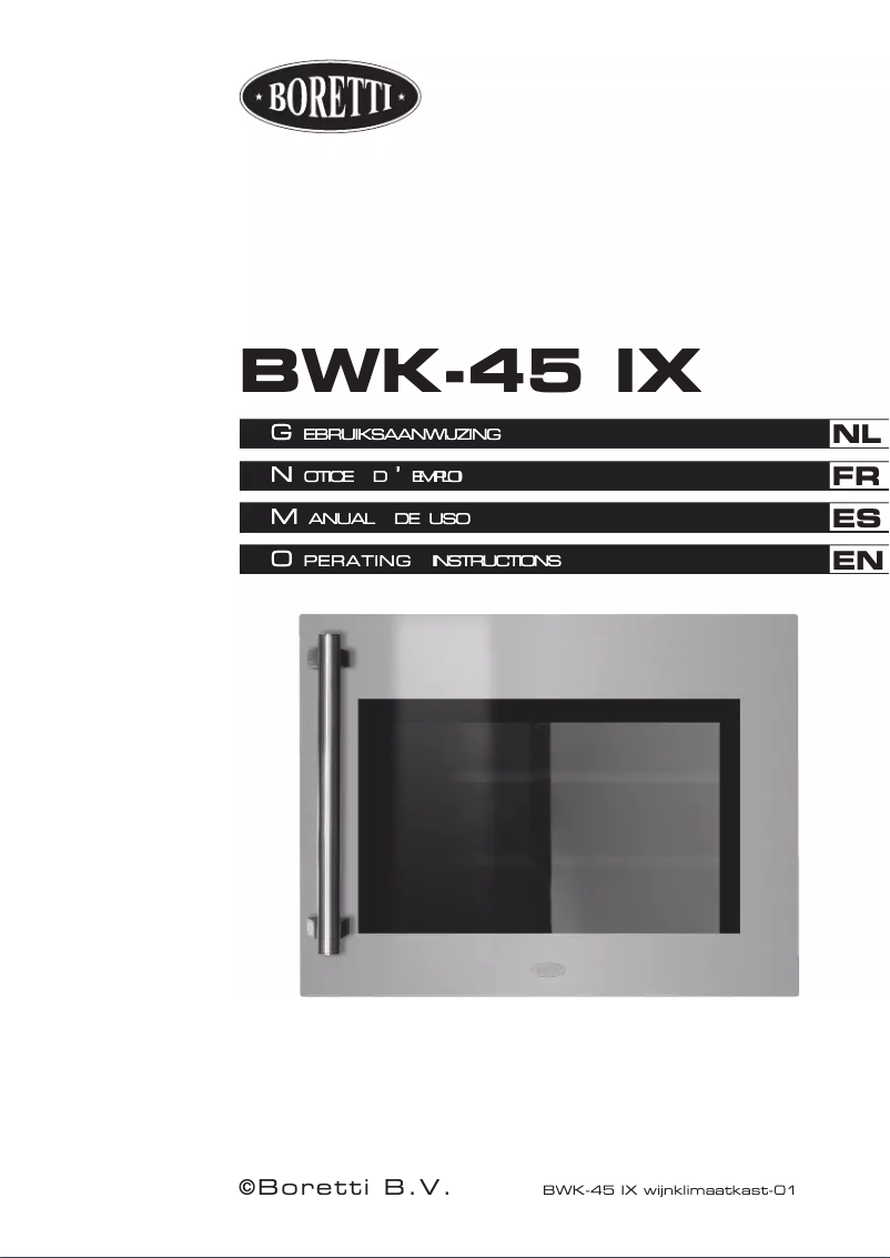 Página 1 del manual Manual de usuario Boretti BWK-45 IX