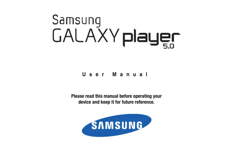 Imagen de la primera página del manual del dispositivo Galaxy Player 50