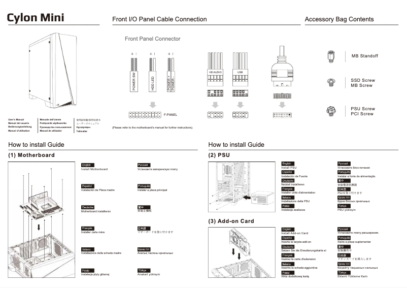 Imagen de la primera página del manual del dispositivo Cylon Mini