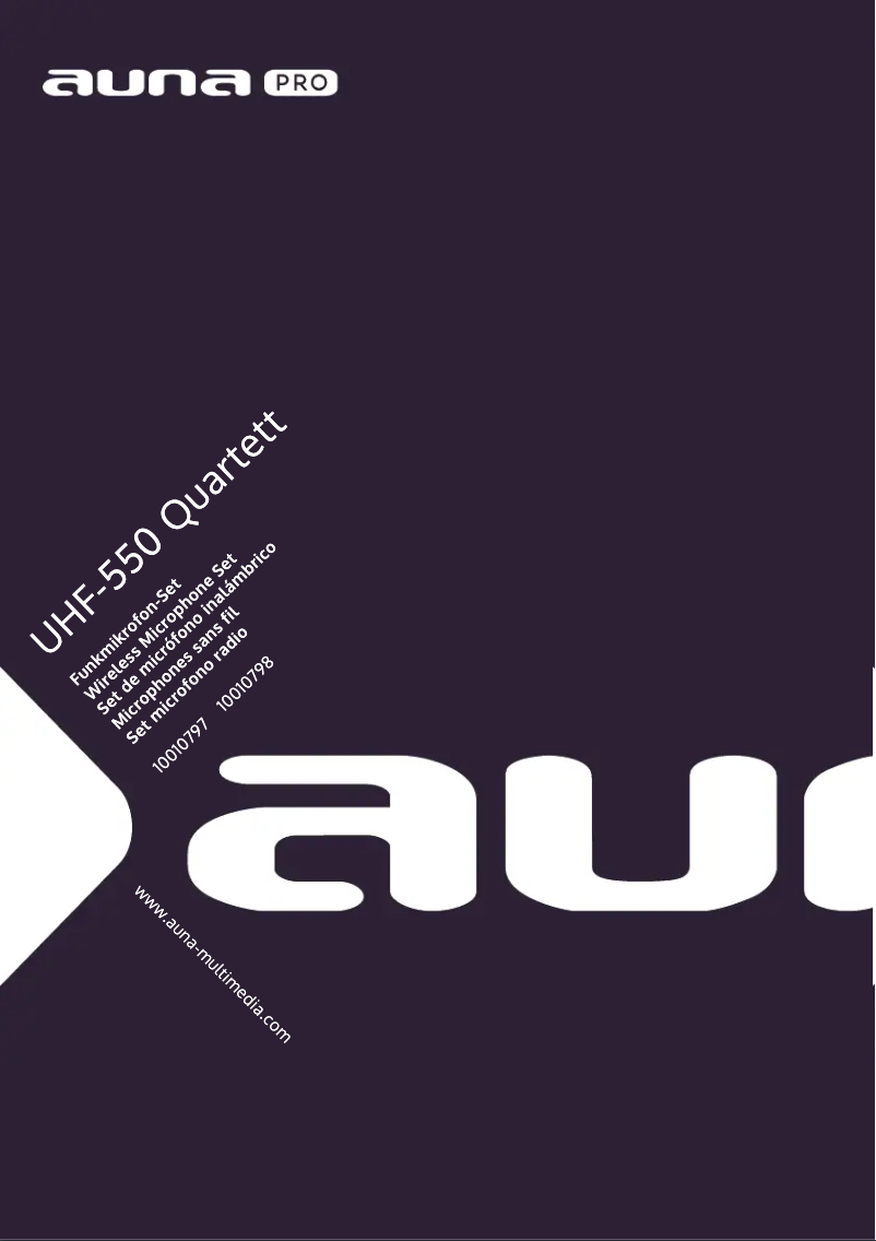Imagen de la primera página del manual del dispositivo UHF-550 Quartett