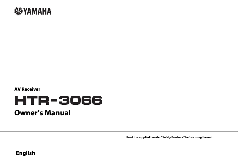 Página 1 del manual Manual de usuario Yamaha HTR-3066