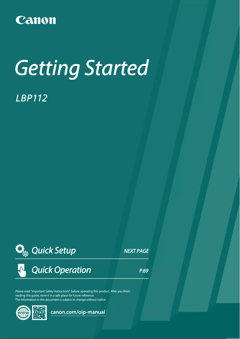 Página nº 1 - Manual de usuario Canon i-SENSYS LBP112