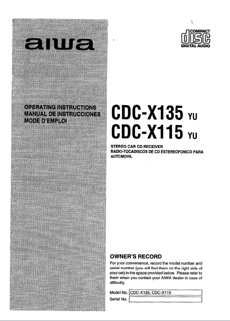 Imagen de la primera página del manual del dispositivo CDC-X115 YU