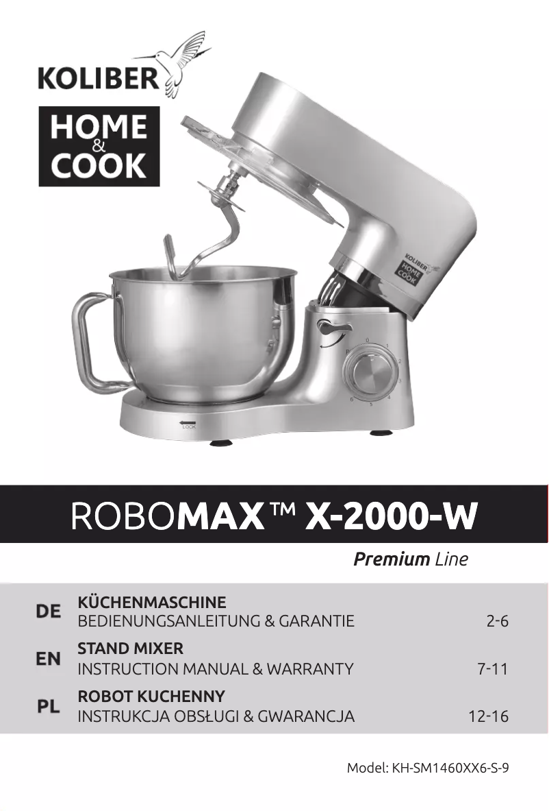 Imagen de la primera página del manual del dispositivo ROBOMAX X-2000-W