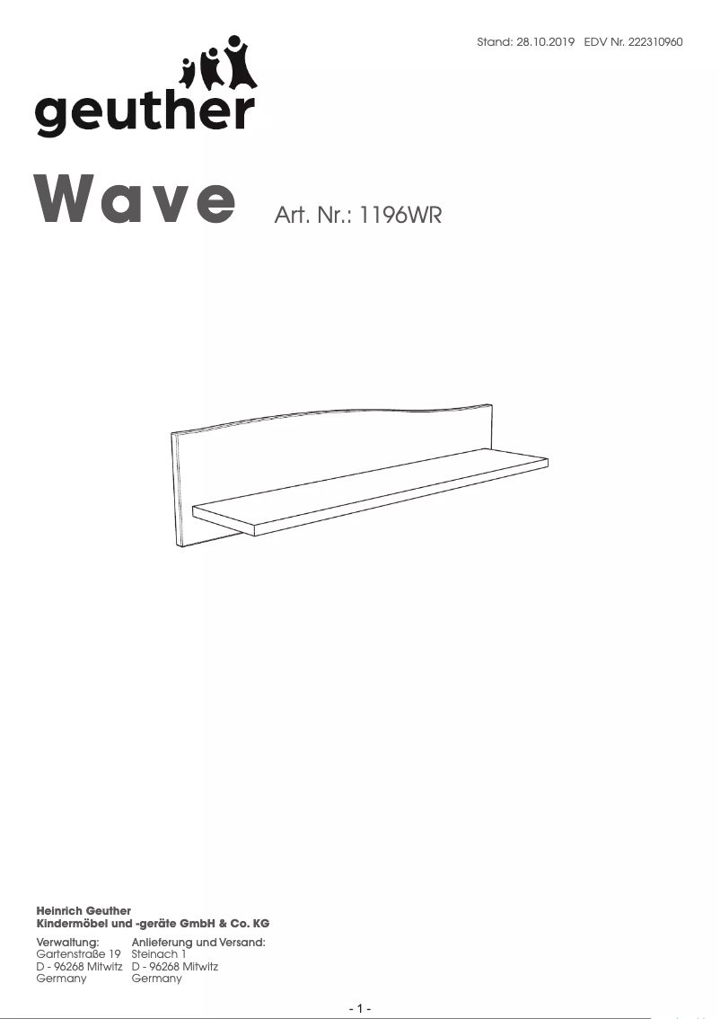 Página 1 del manual Manual de usuario Geuther Wave 1196WR