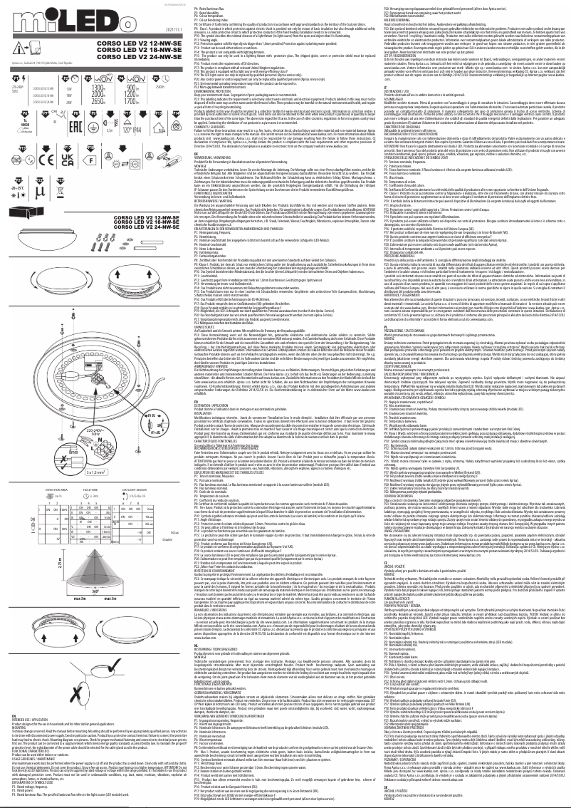 Página 1 del manual Manual de usuario Miledo Corso Led V2 12-NW-SE