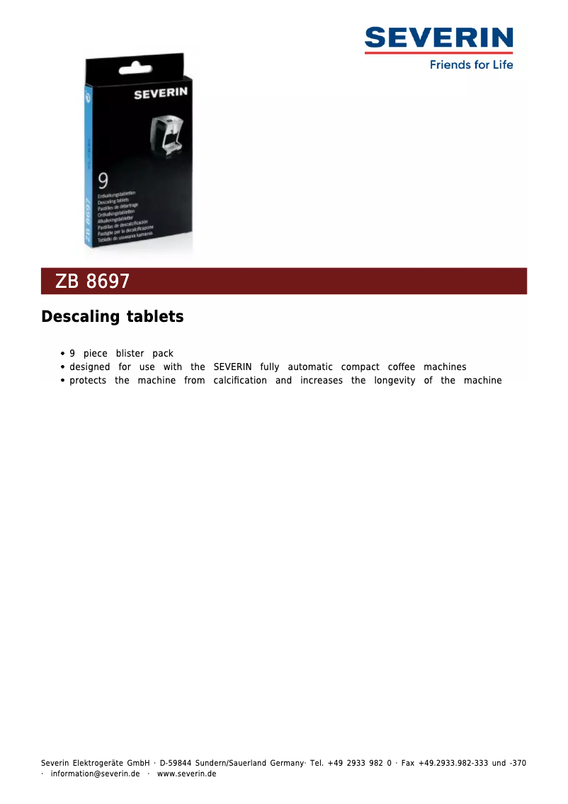 Página 1 del manual Manual de usuario Severin ZB 8697