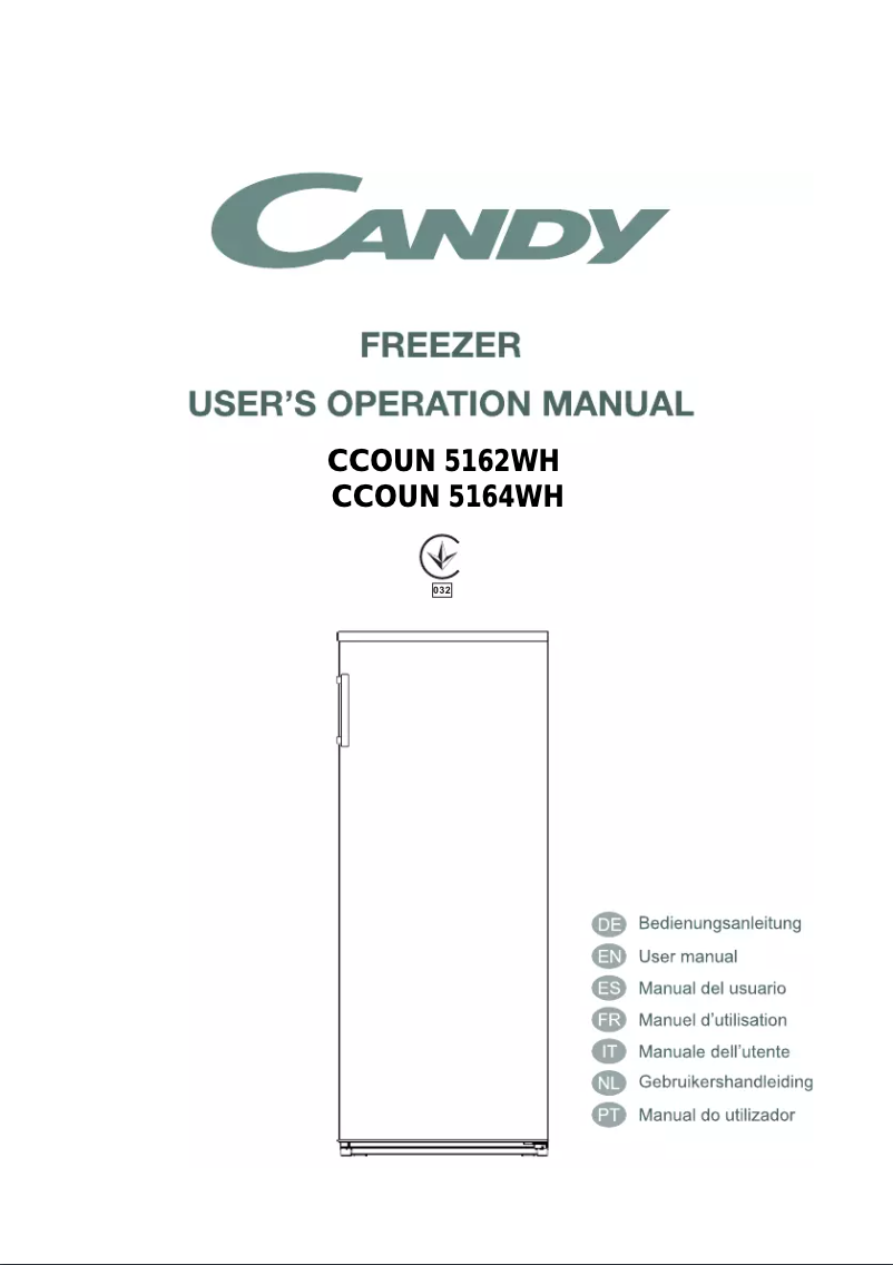 Página 1 del manual Manual de usuario Candy CCOUN 5162WH