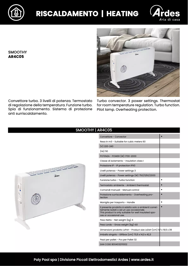 Página 1 del manual Ficha técnica Ardes AR4C05