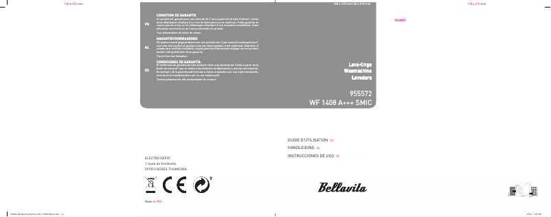 Imagen de la primera página del manual del dispositivo WF 1408 A+++ SMIC