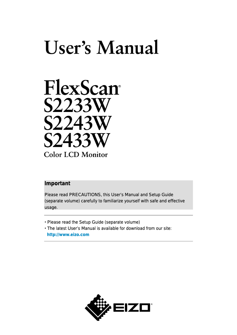 Página nº 1 - Manual de usuario Eizo S2433W