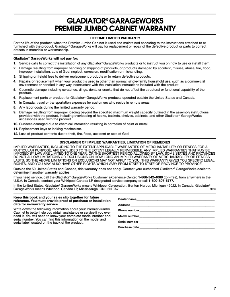 Página nº 1 - Manual de instrucciones Gladiator GAJG36FDYG