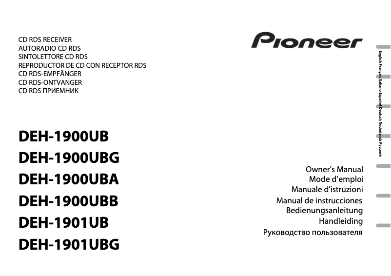 Página 1 del manual Manual de usuario Pioneer DEH-1900UBG