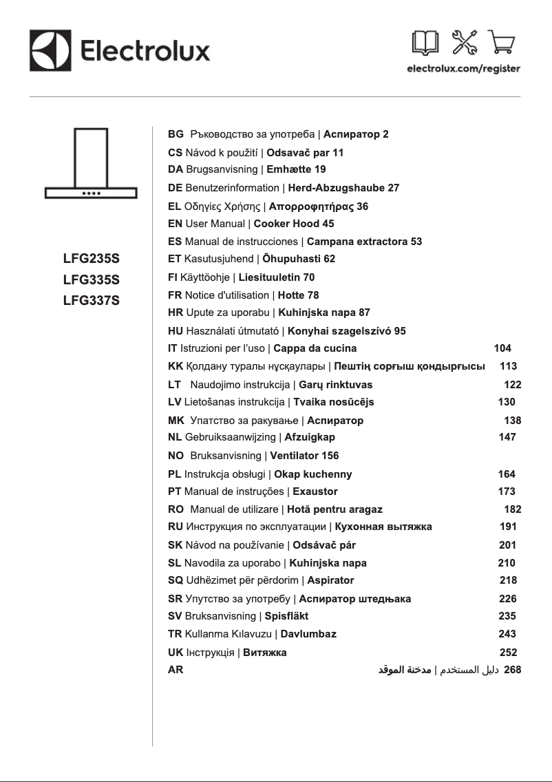 Imagen de la primera página del manual del dispositivo LFG337S