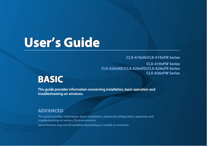 Imagen de la primera página del manual del dispositivo CLX-6260ND