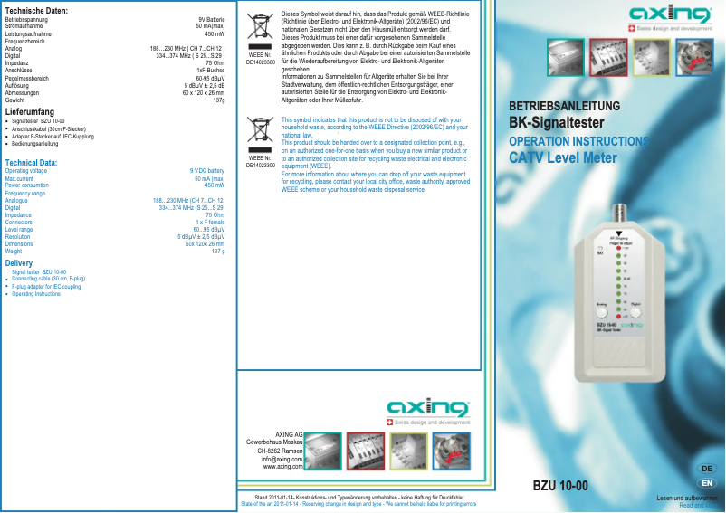 Página 1 del manual Manual de usuario Axing BZU 10-00