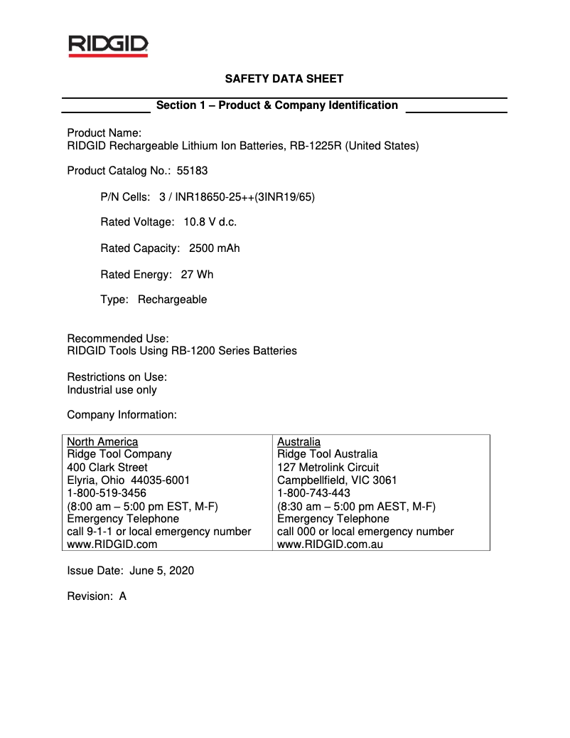 Imagen de la primera página del manual del dispositivo RP 241